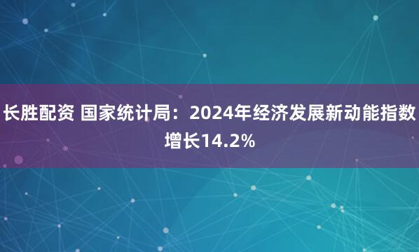 长胜配资 国家统计局：2024年经济发展新动能指数增长14.2%